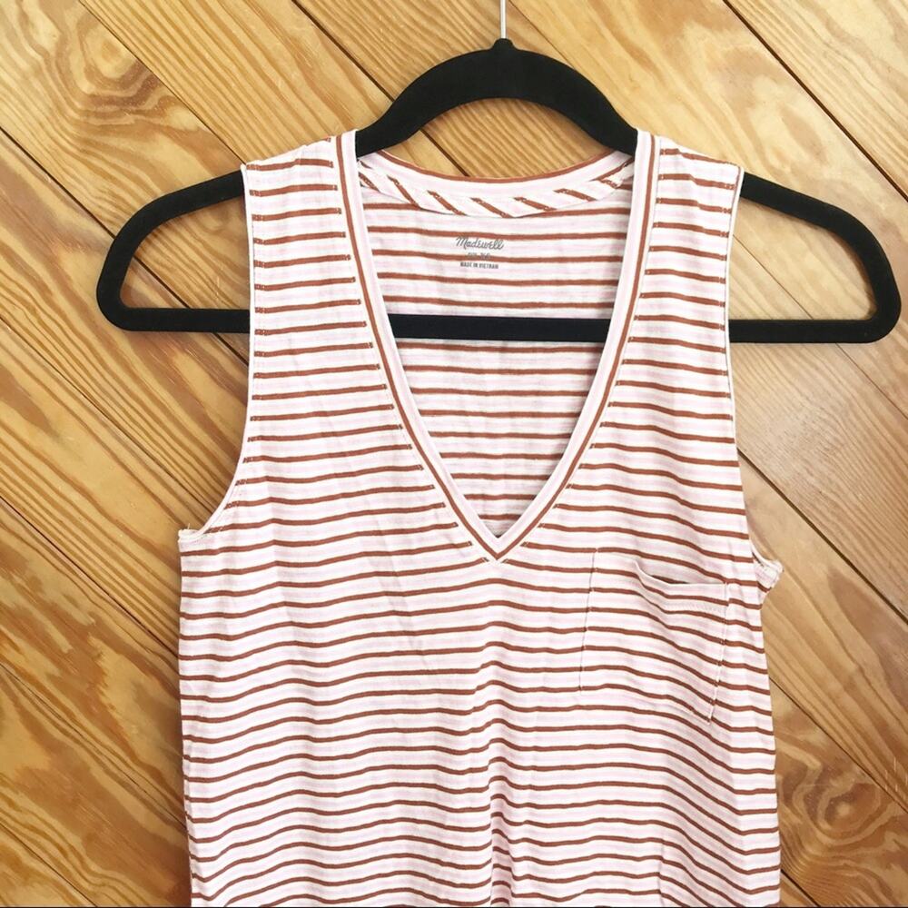 Madewell Whisper V Neck Stripe Tank